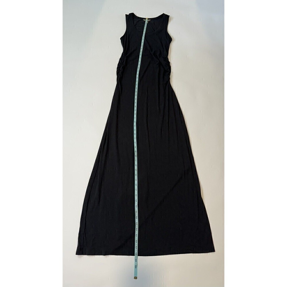 TOMMY BAHAMA Black Racerback Maxi Dress Soft Cotton Neutral Versatile Small Slit - Picture 5 of 6